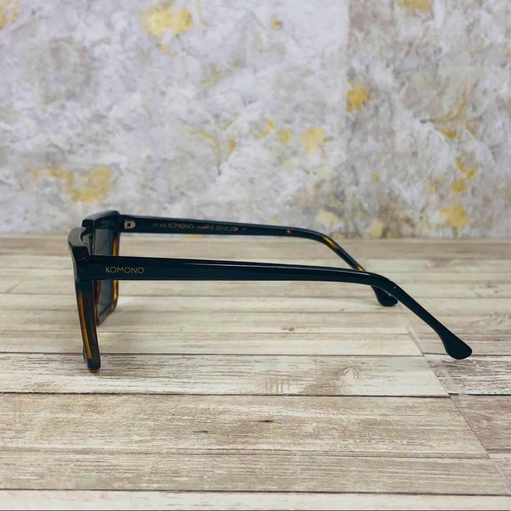 KOMONO Sunglasses Benicio Black Tortoise Rectangular 😎 - Picture 9 of 12